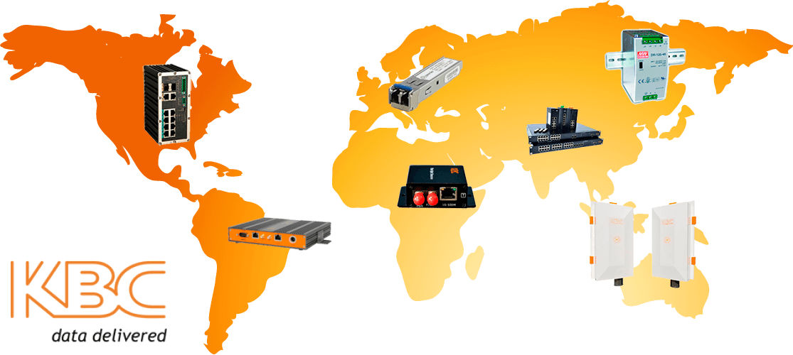 Sistemas IP, conversores de medios, switches, modulos SFP, routers, fibra optica, fuentes de alimentacion de la marca KBC